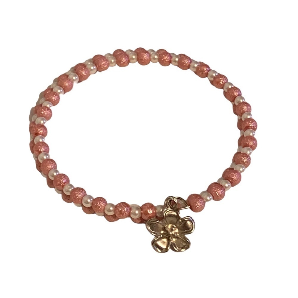 Memory Wire Pink Beaded Bracelet